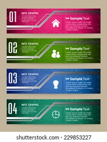 colorful modern text box template for website computer graphic and internet, numbers. label. 