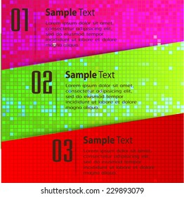 colorful modern text box template for website computer graphic and internet, numbers. label. 