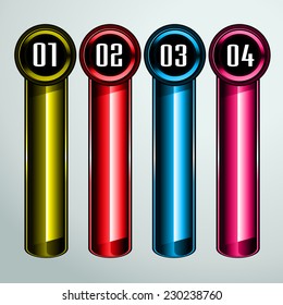 colorful modern text box template for website computer graphic and internet, numbers. label. 
