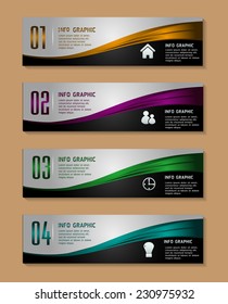 colorful modern text box template for website computer graphic and internet, numbers. 