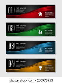 colorful modern text box template for website computer graphic and internet, numbers. 