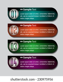 colorful modern text box template for website computer graphic and internet, numbers. 