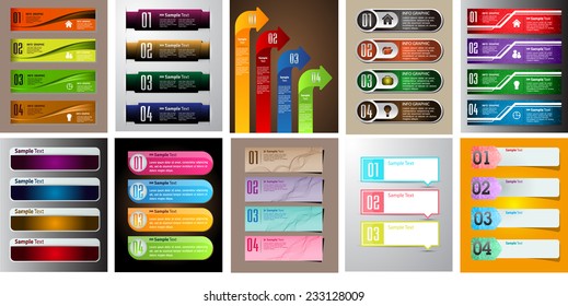 colorful modern text box template for website computer graphic and internet, numbers. Set of color frames for text or quotes. brochure.