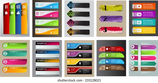 colorful modern text box template for website computer graphic and internet, numbers. Set of color frames for text or quotes. brochure.