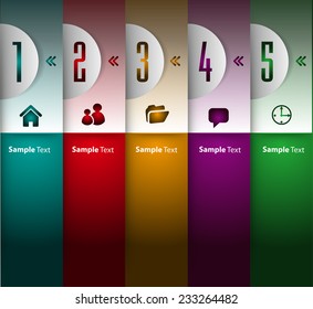 colorful modern text box template for website computer graphic and internet, numbers. label. 