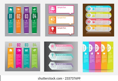 colorful modern text box template for website computer graphic and internet, numbers. Set of color frames for text or quotes. brochure. many. various.