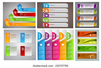 colorful modern text box template for website computer graphic and internet, numbers. Set of color frames for text or quotes. brochure. many. various.