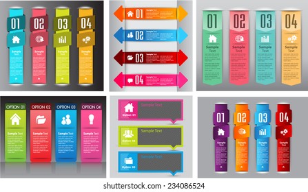 colorful modern text box template for website computer graphic technology and internet, numbers. Set of color frames for text or quotes. brochure. many, various. diverse.