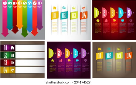 colorful modern text box template for website computer graphic and internet, numbers. Set of color frames for text or quotes. brochure. many, various 
