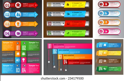 colorful modern text box template for website computer graphic and internet, numbers. Set of color frames for text or quotes. brochure. many, various 