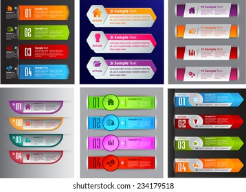colorful modern text box template for website computer graphic and internet, numbers. Set of color frames for text or quotes. brochure. many, various 