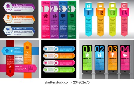 colorful modern text box template for website computer graphic and internet, numbers. Set of color frames for text or quotes. brochure. many, various 