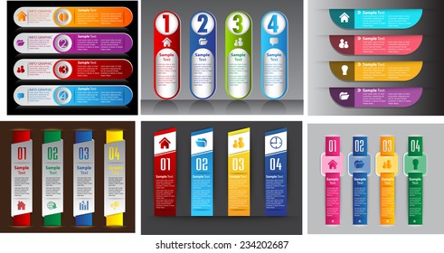 colorful modern text box template for website computer graphic and internet, numbers. Set of color frames for text or quotes. brochure. many, various 