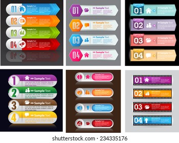 colorful modern text box template for website computer graphic and internet, numbers. Set of color frames for text or quotes. brochure. many, various 