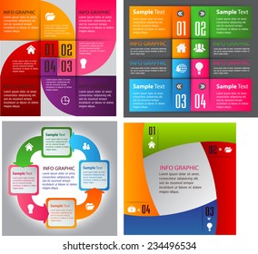 colorful modern text box template for website computer graphic and internet, numbers. Set of color frames for text or quotes. brochure. many, various 