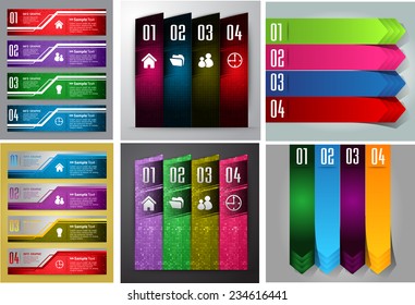 colorful modern text box template for website computer graphic and internet, numbers. Set of color frames for text or quotes. brochure. many, various 