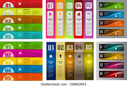 colorful modern text box template for website computer graphic and internet, numbers. 