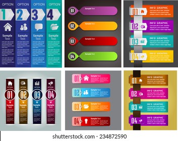 colorful modern text box template for website computer graphic and internet, numbers. Set of color frames for text or quotes. 