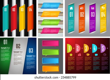 colorful modern text box template for website computer graphic and internet, numbers. Set of color frames for text or quotes. 