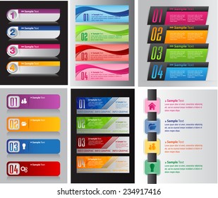 colorful modern text box template for website computer graphic and internet, numbers. Set of color frames for text or quotes. 