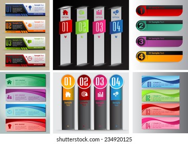 colorful modern text box template for website computer graphic and internet, numbers. Set of color frames for text or quotes. 