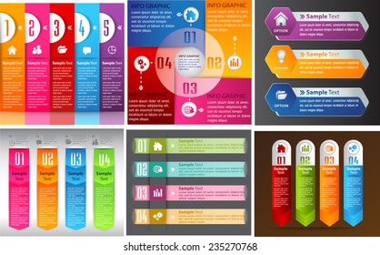 colorful modern text box template for website computer graphic and internet, numbers. 