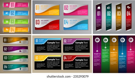 colorful modern text box template for website computer graphic and internet, numbers