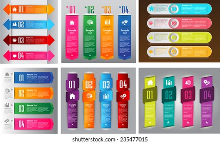 colorful modern text box template for website computer graphic and internet, numbers. Set of color frames for text or quotes. brochure. many, various 