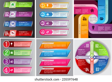 colorful modern text box template for website computer graphic and internet, numbers. Set of color frames for text or quotes. brochure. many, various 