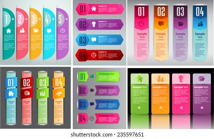 colorful modern text box template for website computer graphic and internet, numbers. Set of color frames for text or quotes. brochure. many, various 