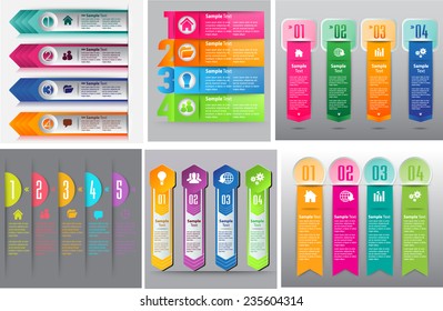 colorful modern text box template for website computer graphic and internet, numbers. Set of color frames for text or quotes. brochure. many, various 