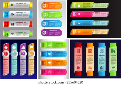 colorful modern text box template for website computer graphic and internet, numbers. Set of color frames for text or quotes. brochure. many, various 