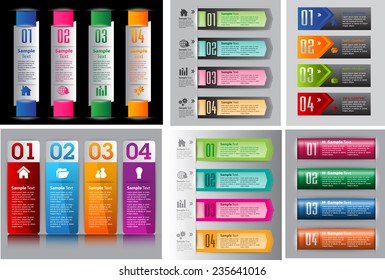 colorful modern text box template for website computer graphic and internet, numbers. Set of color frames for text or quotes. brochure. many, various 