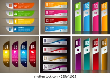 colorful modern text box template for website computer graphic and internet, numbers. Set of color frames for text or quotes. brochure. many, various 