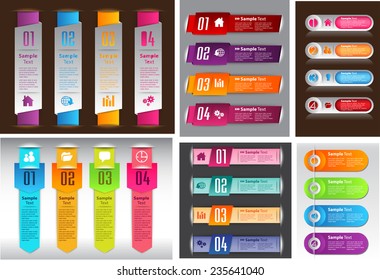 colorful modern text box template for website computer graphic and internet, numbers. Set of color frames for text or quotes. brochure. many, various 