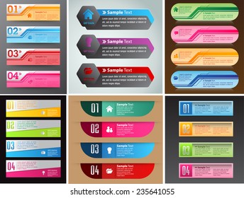 colorful modern text box template for website computer graphic and internet, numbers. Set of color frames for text or quotes. brochure. many, various 