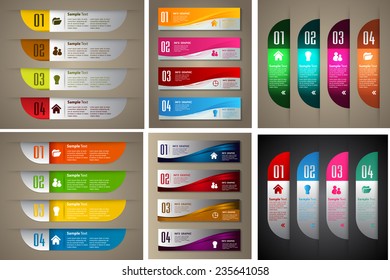 colorful modern text box template for website computer graphic and internet, numbers. Set of color frames for text or quotes. brochure. many, various 