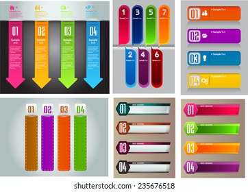 colorful modern text box template for website computer graphic and internet, numbers. Set of color frames for text or quotes. brochure. many, various 