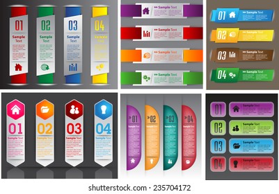 colorful modern text box template for website computer graphic and internet, numbers. Set of color frames for text or quotes. brochure. many, various 