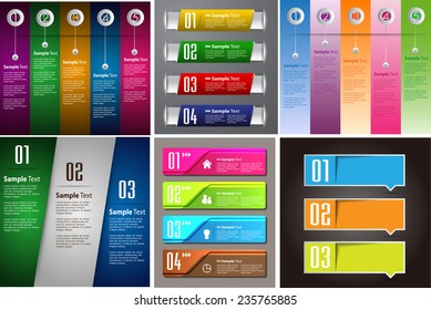colorful modern text box template for website computer graphic and internet, numbers. Set of color frames for text or quotes. brochure. many, various 