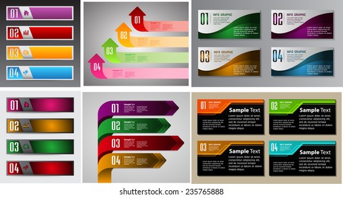 colorful modern text box template for website computer graphic and internet, numbers. Set of color frames for text or quotes. brochure. many, various 