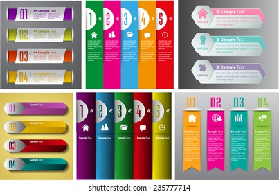 colorful modern text box template for website computer graphic and internet, numbers. Set of color frames for text or quotes. brochure. many, various 