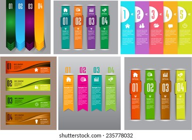 colorful modern text box template for website computer graphic and internet, numbers. Set of color frames for text or quotes. brochure. many, various 