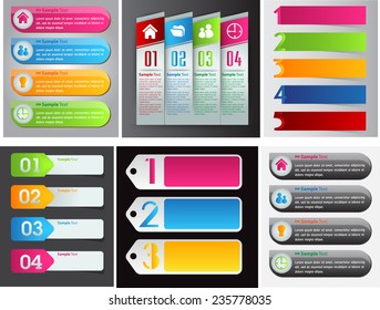 colorful modern text box template for website computer graphic and internet, numbers. Set of color frames for text or quotes. brochure. many, various 