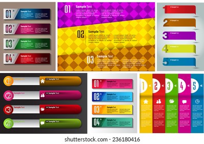 colorful modern text box template for website computer graphic and internet, numbers. Set of color frames for text or quotes. brochure. many, various 