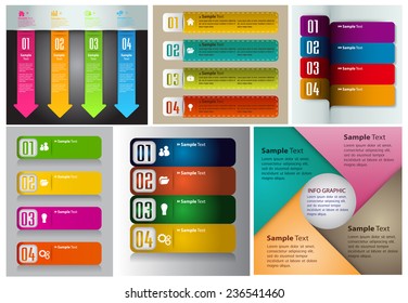 colorful modern text box template for website computer graphic and internet, numbers. Set of color frames for text or quotes. brochure. many, various 