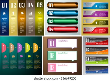 colorful modern text box template for website computer graphic and internet, numbers. Set of color frames for text or quotes. brochure. many, various 