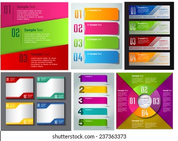 colorful modern text box template for website computer graphic and internet, numbers. Set of color frames for text or quotes. brochure. many, various 