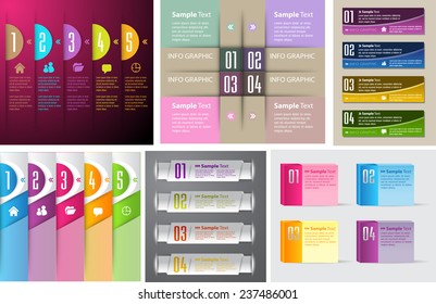colorful modern text box template for website computer graphic and internet, numbers. Set of color frames for text or quotes. brochure. many, various 