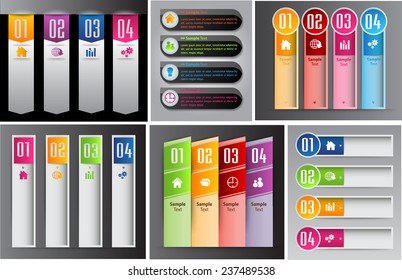 colorful modern text box template for website computer graphic and internet, numbers. Set of color frames for text or quotes. brochure. many, various 